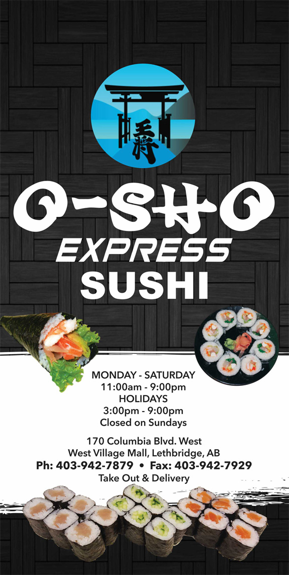 O-Sho Express Sushi Menu